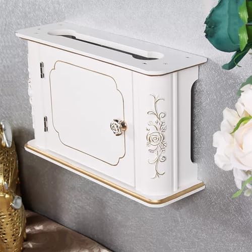 Étagère murale pour routeur bois et boîte de rangement câble fil et prise
