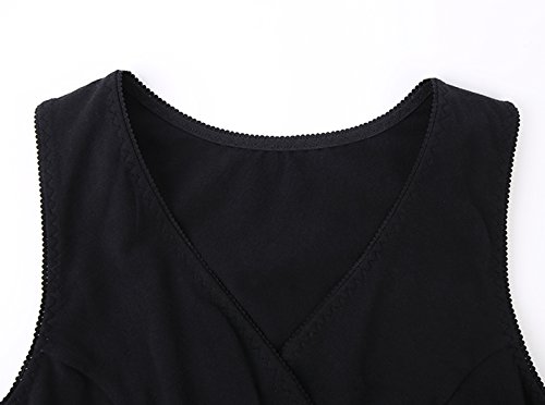 Kuci Maternity Nursing Tank Top, Women Maternity Pajama Tops Nursing Cami Sleep Bra For Breastfeeding,Black And Grey/2Pack,Large #TOP6