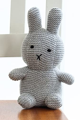 Image of Pluchi Cotton Knitted Grey Bobby Bunny Soft Toy for Babies & Kids 19cm x 13cm