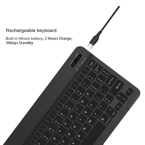 Image of Bluetooth Keyboard and Mouse Combo for iPad, 10 inch Wireless Keyboard & Mouse, Ultra-Slim Portable Rechargeable Keyboard for iPad Pro Air Mini iPhone Samsung Tablet, iPhone15 /14 /13 Pro