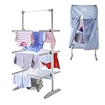 Neo XL Large Indoor Electric 3 Tier Airer Folding Foldable Laundry Clothes Horse Portable Heated Rail Rack Dryer Cover 36 Rails 147 cm…
