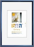Becker & Hach Bilderrahmen 20 x 30 Kunststoff blau metallic Portrait-Rahmen Foto Format Echt-Glas