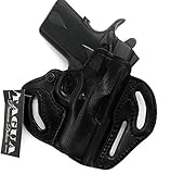 HOLSTERMART USA by TAGUA Premium Deluxe Right Hand Black Leather Open Top OWB Belt Holster for 3'...