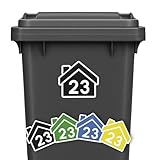 4-Teiliges Set Personalisierte Aufkleber für Mülltonnen, Abfallbehälter...