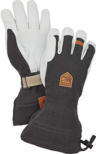 Hestra Army Leather Patrol Gauntlet - Classic Leather Snow Glove for The Mountains - Charocoal - 9