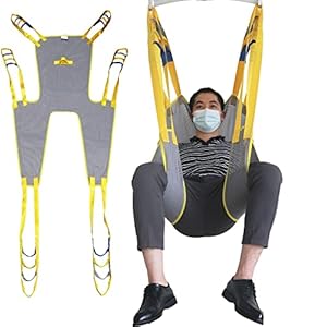 Universele mesh tilband voor het hele lichaam met toiletopening, transfer sling voor patiënten douchebad, grote toilet tilband, tilband voor ouderen bariatrische, grijs (Size : M)