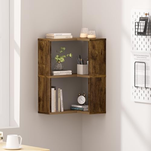 Atoping Floating Corner Shelf, 3-Tier Floating Shelf for Wall, Floating