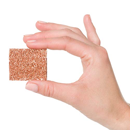 Image of Redecker Mini Copper Scrubber Pads - Small Non-Scratch Scrubbers for Detail Cleaning, Pots, Pans & Edges - Reusable Copper Cleaning Pads, Made in Netherlands