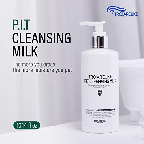 Troiareuke Pit Cleansing Milk I Deep Cleansing Daily Facial Cleanser For All Skin Types, Dry, Hydrating Face Mask With Antioxidants, Vitamins, Moisturize Korean Aesthetic Skin Care 10.14 Fl Oz #TOP1