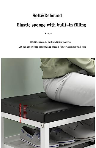 Tabouret de rangement en fer avec assise pour entrée et salon - 4