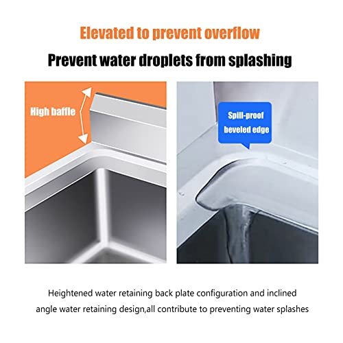 Stainless Steel Utility Sink,Kitchen Sinks Single Bowl With Faucet,Free Standing Laundry Tub,Commercial Restaurant Sink Set Prep With Drainboard,For Restaurant Kitchen Laundry Garage Indoor Outdoor ( #TOP4