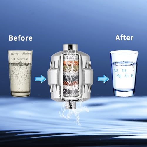 Image of AQUATREND Universal 15-Stage Shower Filter Shower Head Filter for Hard Water Reduce Chlorine,Dry Itchy Skin,Dandruff, Improve the Condition of Your Skin,Hair and Nails