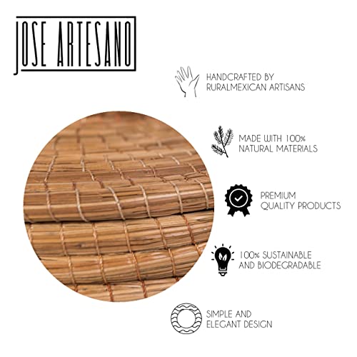 Jose Artesano Pine Needle (Ocoxal) Waste Basket, 9.8 In X 9.8 In, Cylindrical, Wicker Trash Can, Natural, 100% Sustainable, Organic And Vegan #TOP2