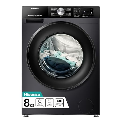 Hisense 3S WiFi Series WF3S8043BB3 8 KG Front Load Washing Machine Durable Inverter, Steam Wash, Quick Wash, 19 Programmes 1400 RPM White Energy Rating A