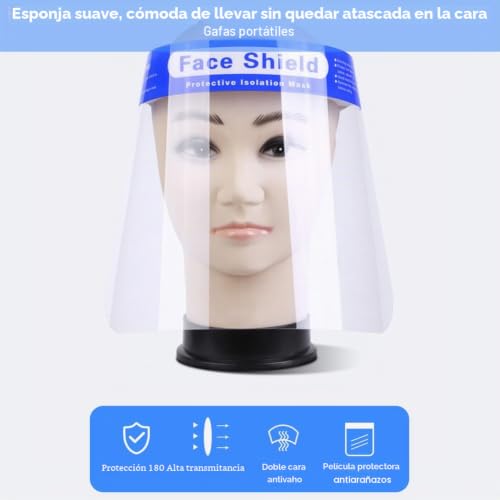 Miniatura 4 de Doukesh 5 Unidades Visera Protectora Profesional Antivaho Pantalla Protección Facial Transparente Face Shield Protector Facial De Seguridad Ajustable Reutilizable Para Mujeres Y Hombres
