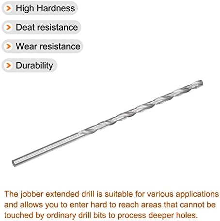 sourcing map 10mm Twist Drill Bits, High-Speed Steel Straight Shank Extra Long Drill Bit 300mm Length for Wood Plastic Aluminum