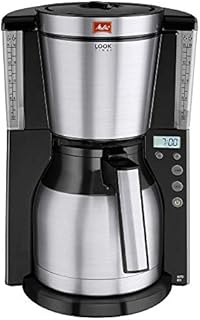 Melitta Filter Coffee Machine with Insulated Jug, Timer Feature, Aroma Selector, Look Therm Timer Model, Black/Brushed Steel, 1011-16