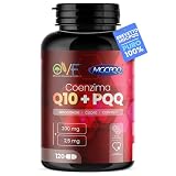 OVF Coenzima Q10 + PQQ Integratore 120 cps Alto Dosaggio 200mg Energia e Benessere, Riduce Stanchezza, Antiossidanti Integratori, Vegano, Made in Italy