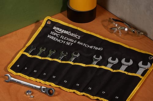 Amazon Basics Flexible Gear Ratcheting Wrench Set, 10 Pieces #TOP5