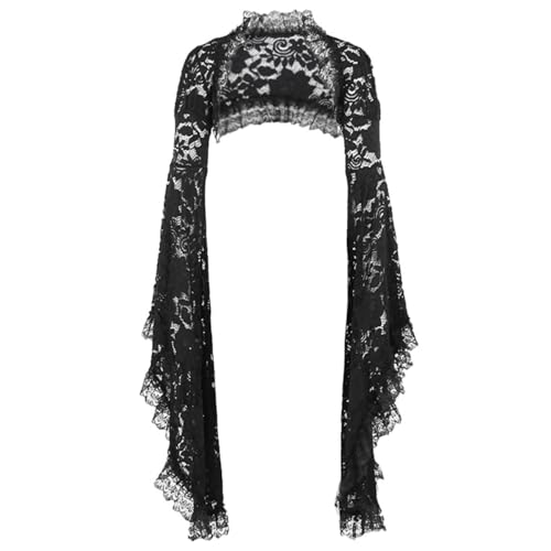 keland sexig goth spetsbolero spetsar bolero shrug damer gotisk topp, svart, S