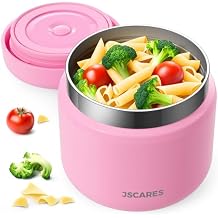 JSCARES 12oz Kids Insulated-Food-Jars for Hot-Food, Wide Mouth Soup Thermo Food Jar Insulated Thermal Lunch Container Termo para Comida Caliente Vacuum Thermoses for Keeping Food Warm-Pink