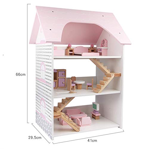 Puppenhaus Spielzeug Haus Modell Große Holzpuppen Haus Prinzessin Haus DIY Puppenhaus 3D Puzzle Für Kinder (Farbe: Pink… – Bild 4
