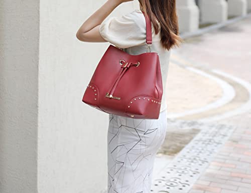 Mkf Crossbody Bucket Hobo Bag For Women, Top Handle Handbag & Wristlet Wallet Purse Set Large #TOP1