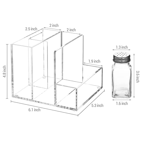 Mygift Modern Clear Premium Acrylic Napkin And Salt And Pepper Shaker Holder Flatware Caddy Buffet Server #TOP4