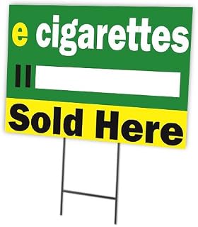 E-Cig | Full Color Sidewalk Display Sign Board with Metal Ground Stakes | 24"w x 18"h