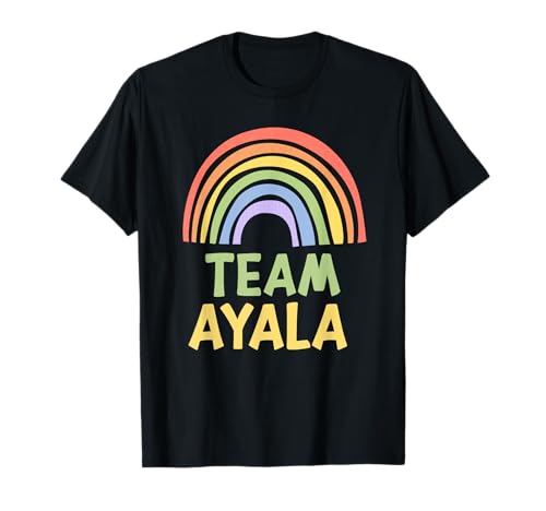 Happy Colorful Team Ayala Rainbow Pride Green Yellow Camiseta