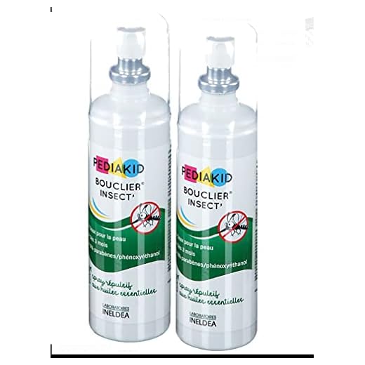 Pediakid - Bouclier insect - FORMULE NATURELLE - Sans Alcool - Protéger les enfants dès 3 Mois des piqûres d'insectes - Lot de 2 Flacons