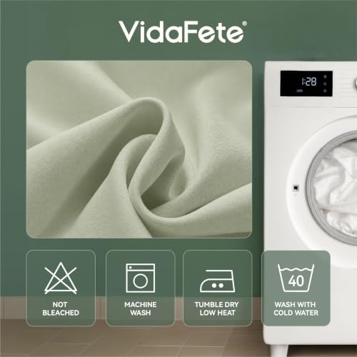 VidaFete Classic Series 2 Pack 60 * 120inch Sagegreen Rectangle Tablecloth by VidaFete - Used condition - Image 3