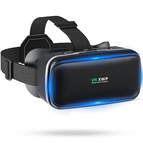 XWP 3D VR Brille Handy, Virtual Reality Headset Mit HD-Anti-Blaulicht-Linsen Für Smartphones, Für iPhone Und Android (4,7–6,8"), Ideal Für Gaming Und Filme, Geburtstagsgeschenk Für Freunde Und Familie