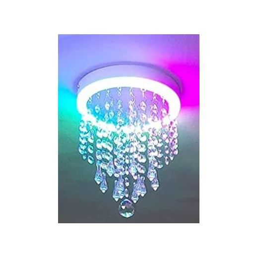 CRYSTA WORLD K9 16 Watts Ceiling Light Fixture, Multicolour, Round