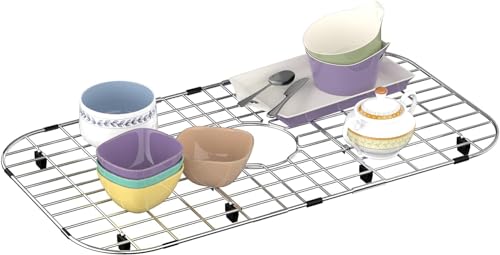 Sink Protector for Kitchen Sink,Large Sink Rack,26"X 14",Stainless Steel Sink Grid for Bottom of Sink,Metal Sink Grate with Centered Drain for Single Bowl,1 pack by Alonsoo - Used condition - Image 7