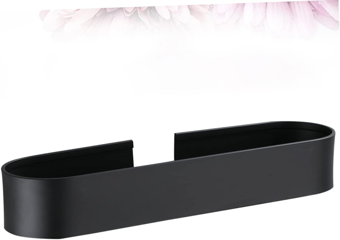 Wall Mounted Aluminum Storage Rack Drainage Hole for Bathroom and Kitchen No Drill Tooth Cup and Bottle Brush Holder Black Finish Practical Organizer for Space Saving