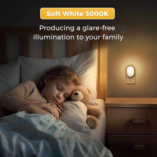 L LOHAS LED Motion Sensor Night Light,[2-PACK] Night Lights Plug into Wall,Motion Sensor and Dusk to Dawn Sensor,3000K Soft White,30/60/100lm Brightness Dimmable,Nightlight for Bathroom Hallway by L LOHAS LED - Used condition - Image 5