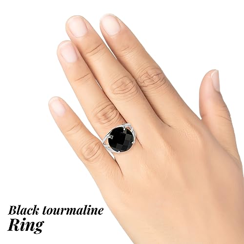 Image of Reiki Crystal Products Adjustable Rings, Round Cutting, Amethyst, Black Tourmaline, Goldstone brown, Green Jade, Lapis Lazuli, Opalite, Red Jasper, Rose Quartz, Tiger eye, Gemstone Ring