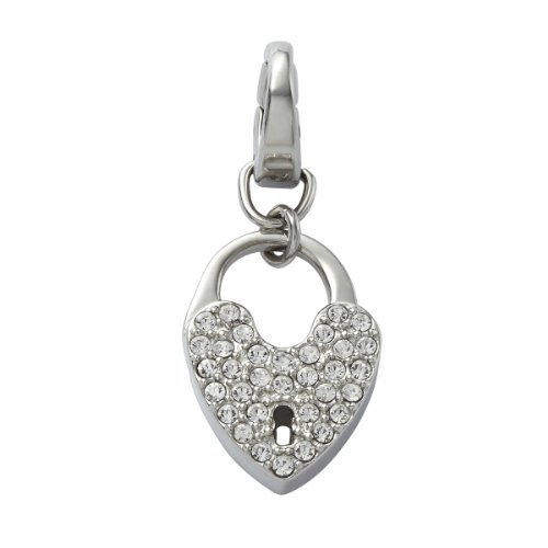 Preisvergleich Produktbild Fossil Damen-Charm Anhänger Schloss Edelstahl Zirkonia JF00034040