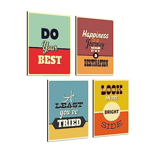 Image of PAPER PLANE DESIGN Poster Frames Quotes Size- 8.25 x 11.75 inch, Set of 4, Motivational (H)