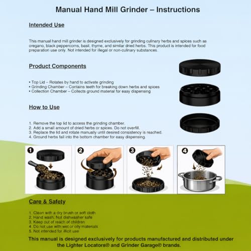 4 inch aluminum alloy metal spice mill. Larger than small spice grinders. Extra Large Size is easy to turn. (Black, 4 inches)