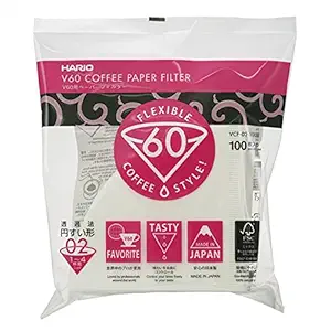 TGL Co. Hario V60 Filter Papers - White 100 Count Paper - 02 Size