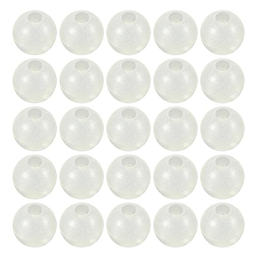 M METERXITY 200 Pcs Glow Fishing Beads - Plastic Luminous Round Bait Egg Lure Rigs Apply to Outdoor Tackle Tool (3mm, White)