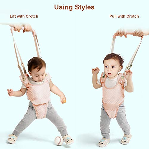 Baby Walking Harness, Baby Sit To Stand Learning Helper Mesh Breathable Adjustable With Detachable Crotch Safety Hand-Held Assistant Lifting & Pulling For Toddlers Infant Kids (Pink) #TOP2