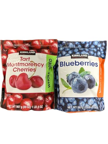 Generic Kirkland Signature Dried Blueberries (20oz) + Dried Tart Montmorency Cherries (20oz) (Combo Pack)(Total 40oz)