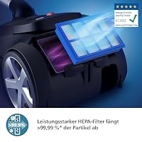 PHILIPS 8000-Series Beutelstaubsauger Performer LED - 900 W Motor, TriActive+ LED-Düse, HEPA, 12 m, Langlebige Beutel, Deep Black (XD8122/10) – Ansicht 5