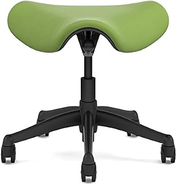 Humanscale Freedom Saddle Stool Chair - Graphite Frame with Verdant Lotus Fabric - Standard Carpet Casters