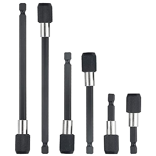 Image of BGTXINGI 6Pcs 2Set 1/4 Inch Hex Shank Magnetic Screwdriver Bit Quick Release Bar Socket Magnetic Extension Chuck Adapter 60mm/ 100mm/ 150mm for Screws Nuts Drill Hand-held Driver