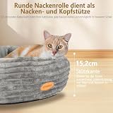 GDGZT Katzenbett, Hundebett Rund, 50,8 cm Katzenbett Flausching, Waschbares Rundes Haustierbett, Katzenkorb zum Schlafen, Grau