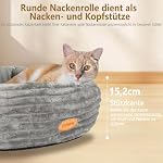 Katzenbett, Hundebett Rund, 50,8 cm Katzenbett Flausching, Waschbares Rundes Haustierbett, Katzenkorb zum Schlafen, Grau – Bild 3